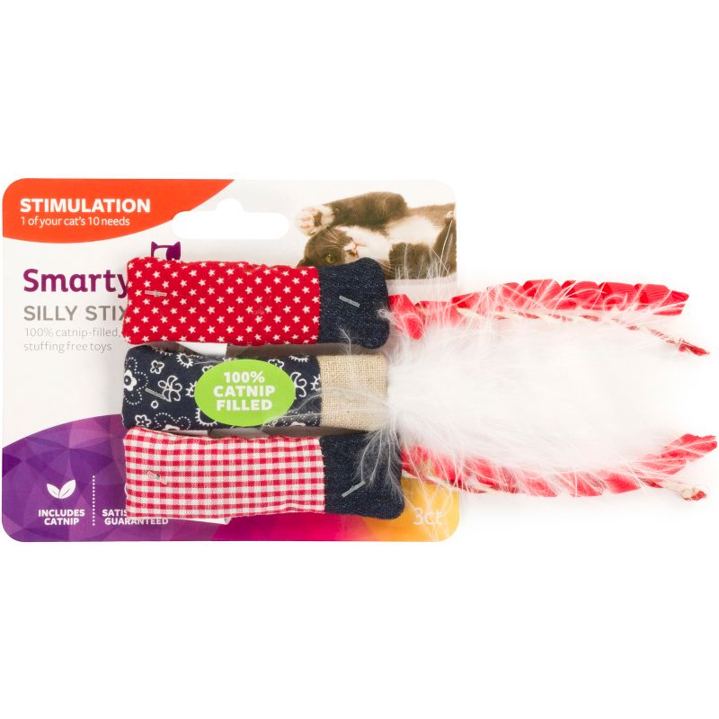 SmartyKat Silly Stix 100% Catnip Fire Crackers Cat Toy - 3pk