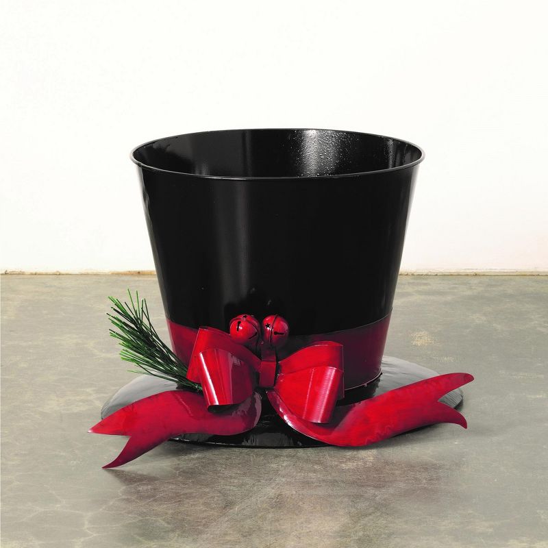 Sullivans 16" Snowman Hat Iron Tree Stand 16"H x 23"L x 19.5"W Red