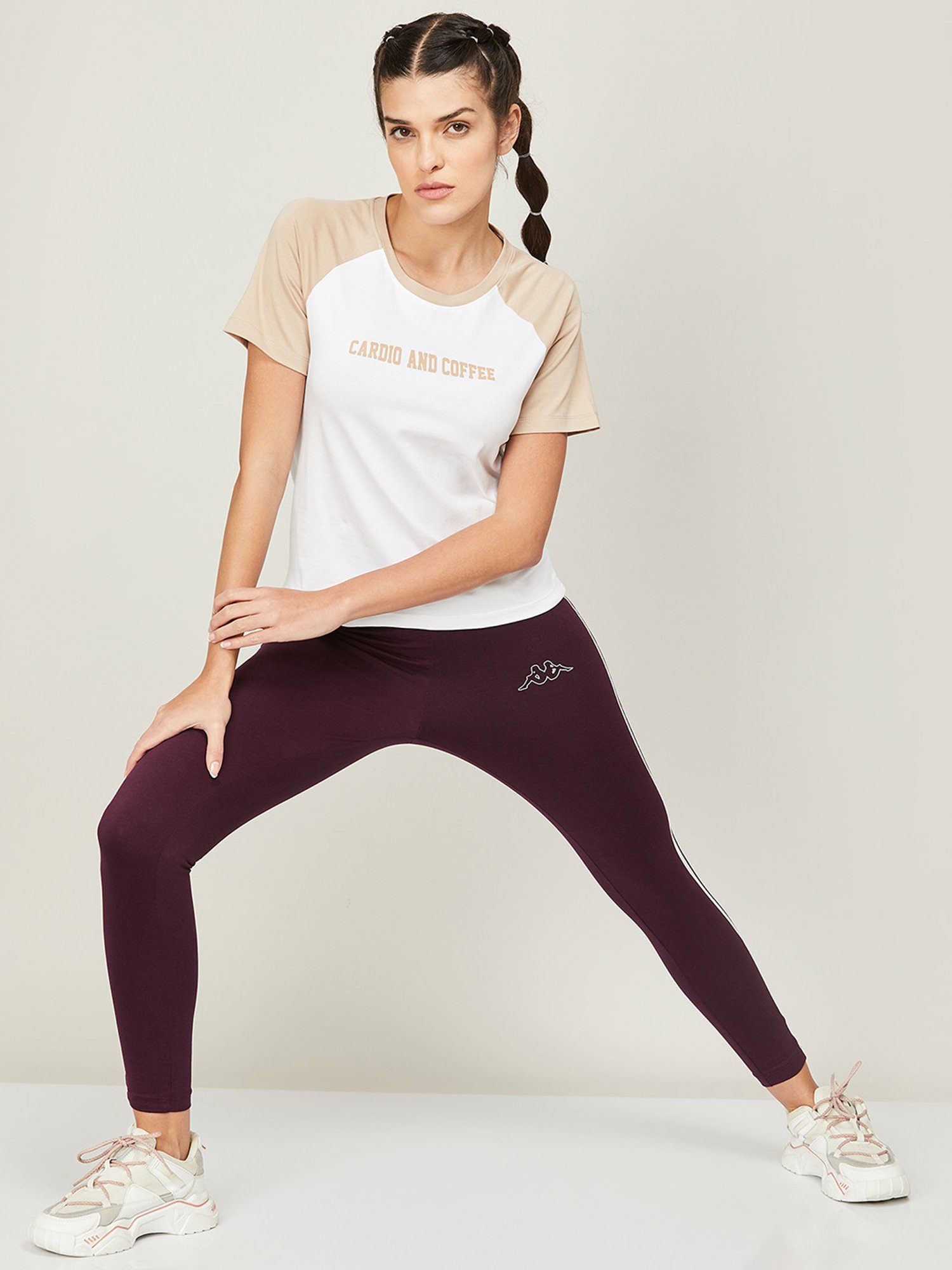 KAPPA White Regular Fit Sport T-Shirt