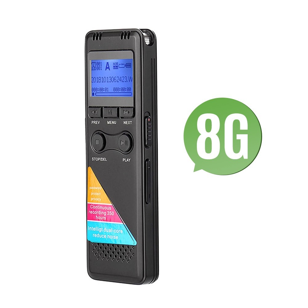 Professional Digital Voice Recorders High Definition Lossless Sound Quality Phone Recording Circulating A-B Repeating Noise Reduction Function 8GB Memory