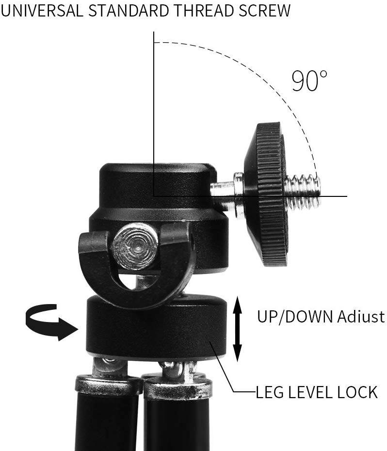 High Performance Webcam Tripod, Lightweight Mini Webcam Tripod for Logitech Webcam C920 C920S C922 C270 C615 Small Camera Tripod Mount Cell Phone Holder Stand
