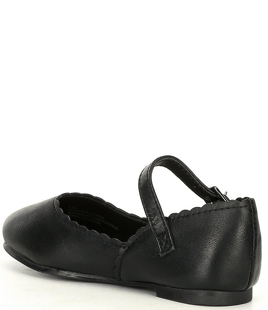 Copper Key Girls' Quetee Scalloped Leather Mary Jane Flats (Toddler)
