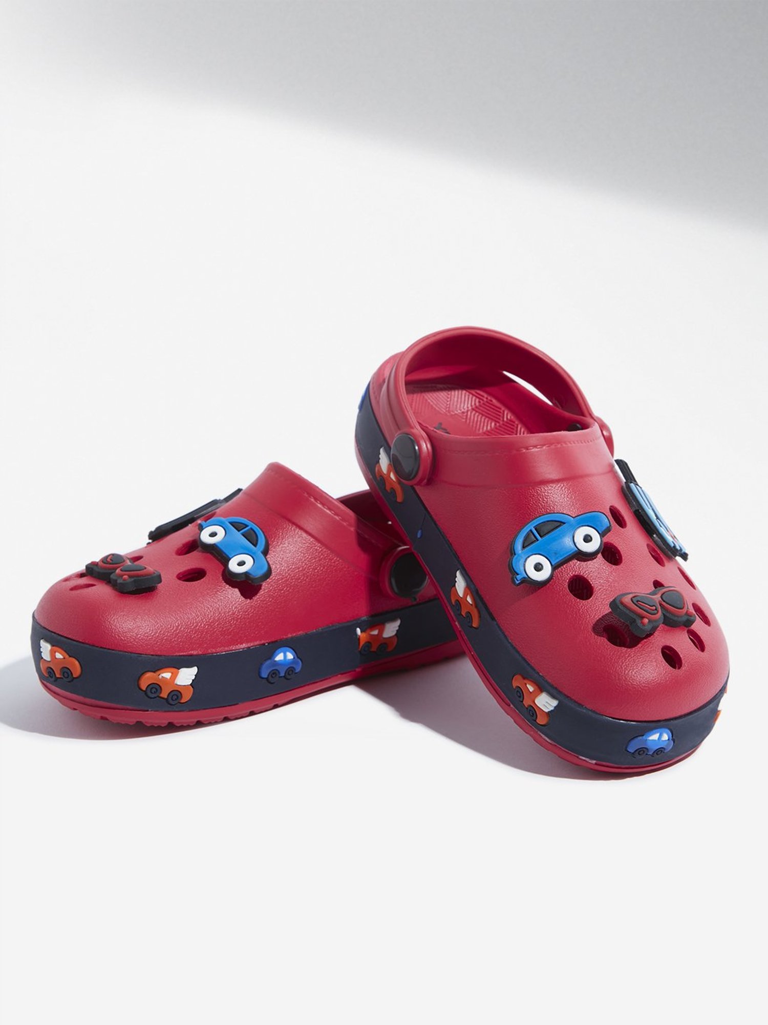 Yellow by Westside Red Car Applique-Detailed Perforated Clogs