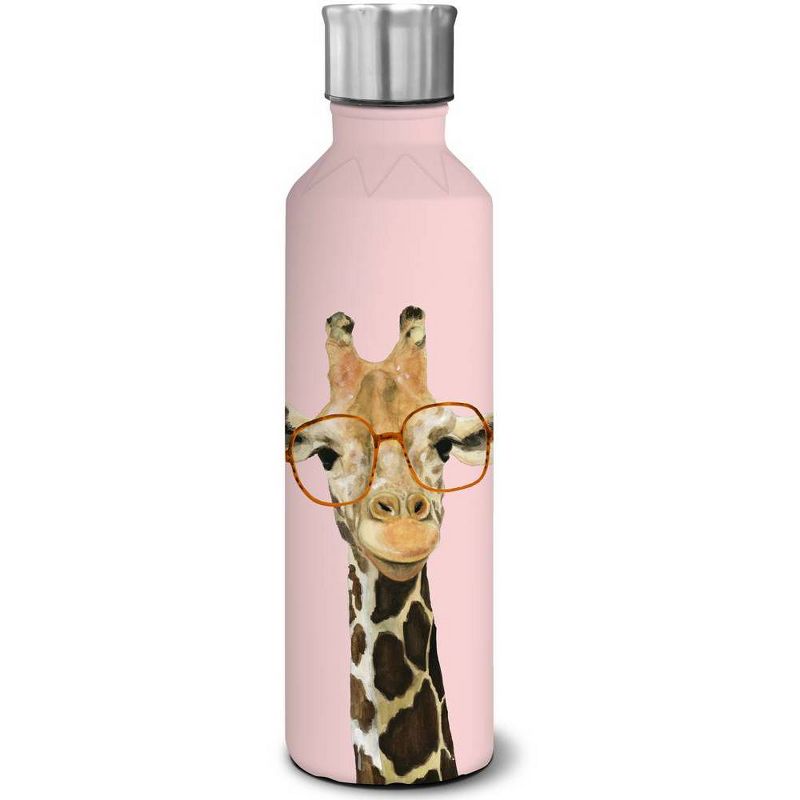 OCS Designs 17oz Stainless Steel Bottle Nerdy Giraffe Pink