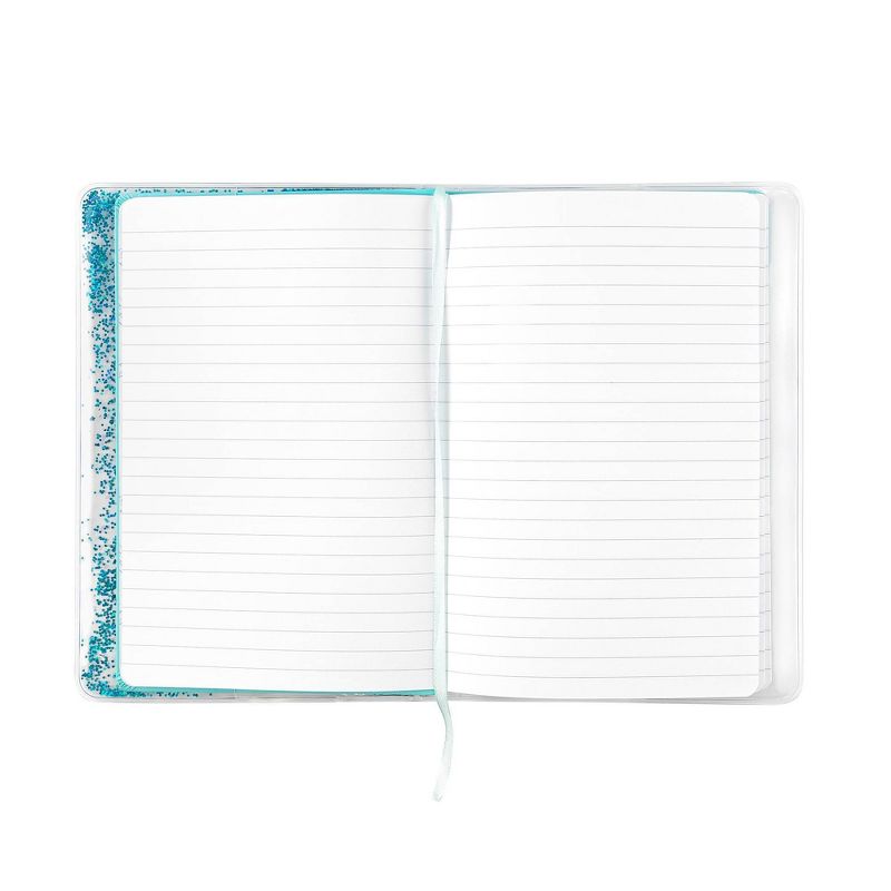 Lined Journal Glitter Liquid Filled Aqua - Yoobi™