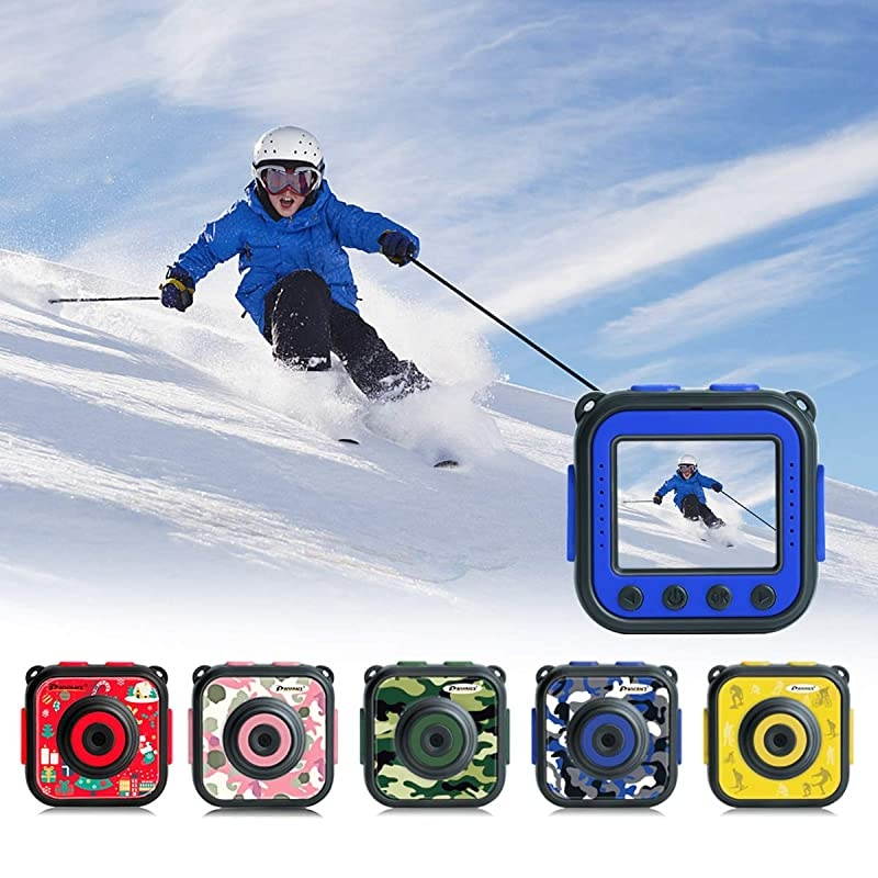 Upgraded]  Kids Waterproof Camera Action Video Digital Camera 1080 HD Camcorder for Boys Toys Gifts Build-in Game(Blue)