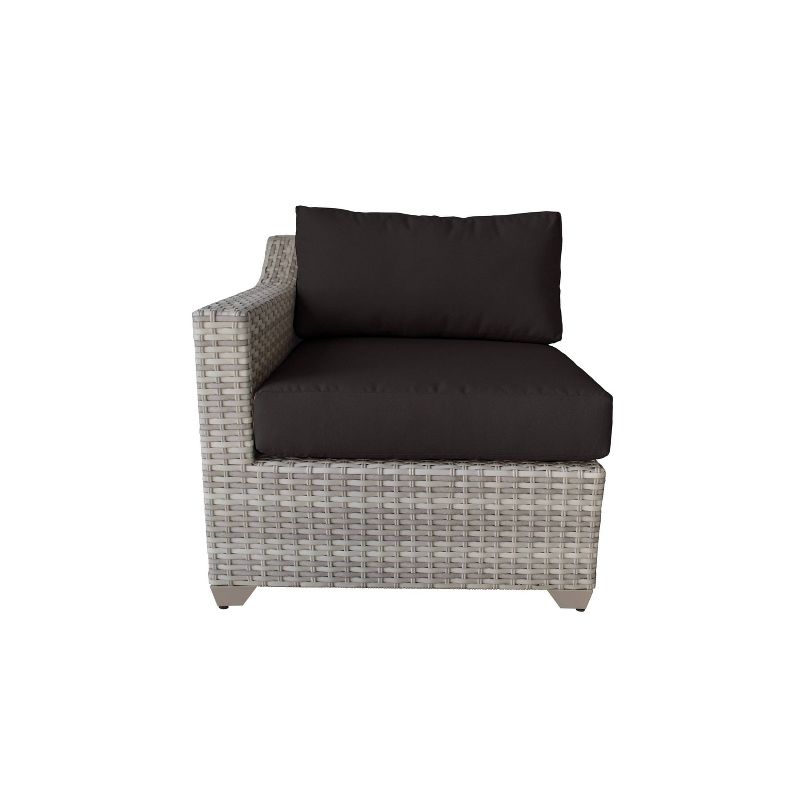 Nolin 7pc Sectional Weathered Brown Frame Sunbrella Spectrum Denim Fabric - La-Z-Boy