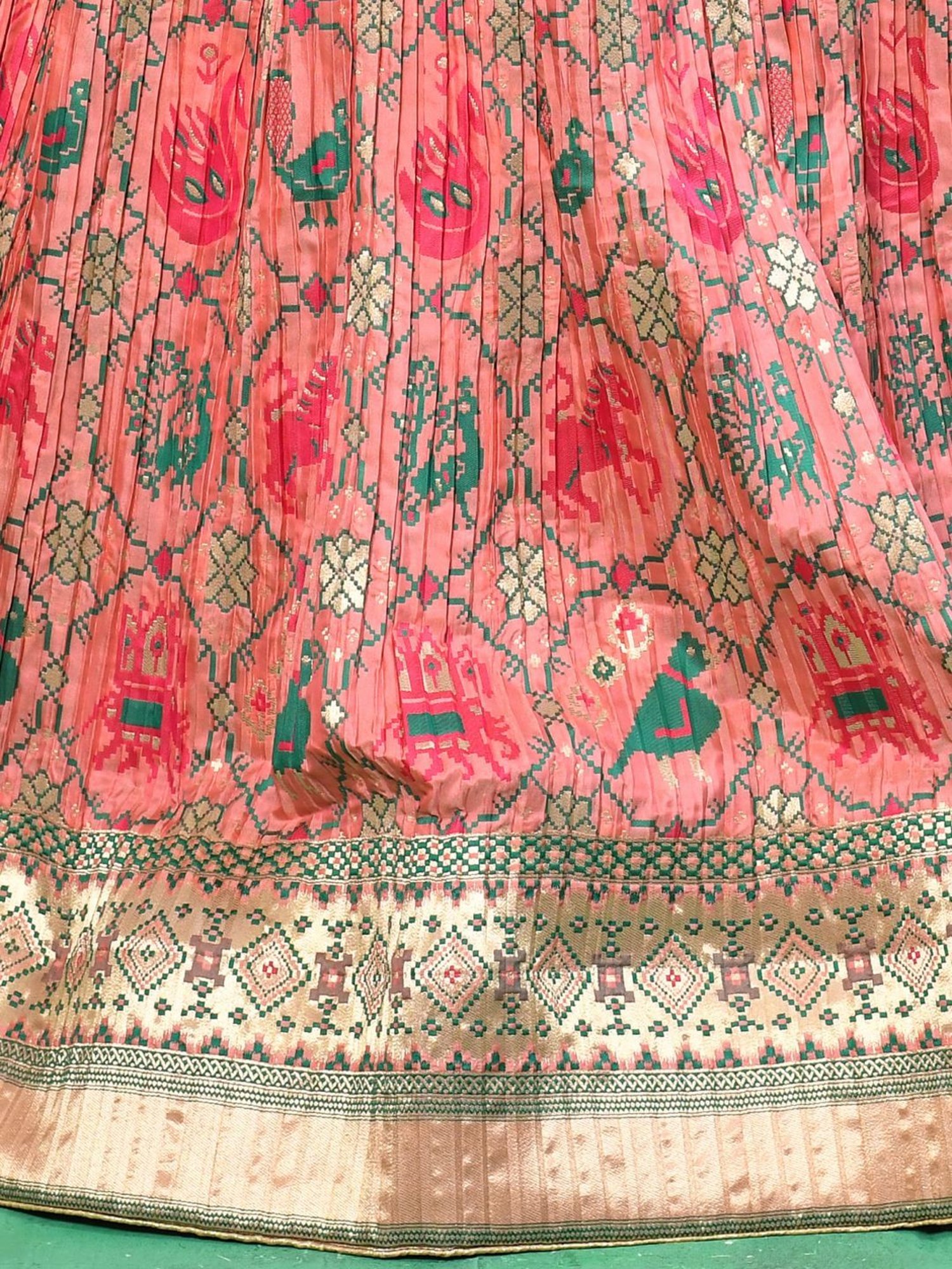 Elora Pink Woven Pattern Semi Stitched Lehenga Choli Set With Dupatta