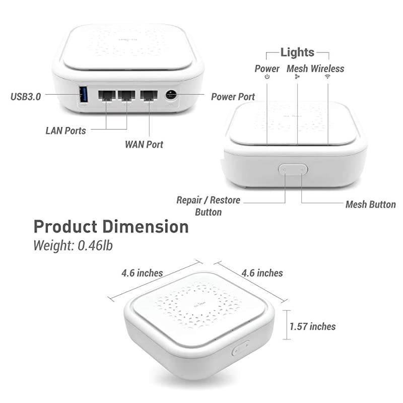 GL-B1300 (Convexa-B) Home AC Gigabit VPN Router, 400Mbps(2.4G)+867Mbps(5G) High Speed, DDR3L 256MB RAM/32MB Flash ROM, OpenWrt Pre-Installed, Wi-Fi Networking, Power Adapter Included