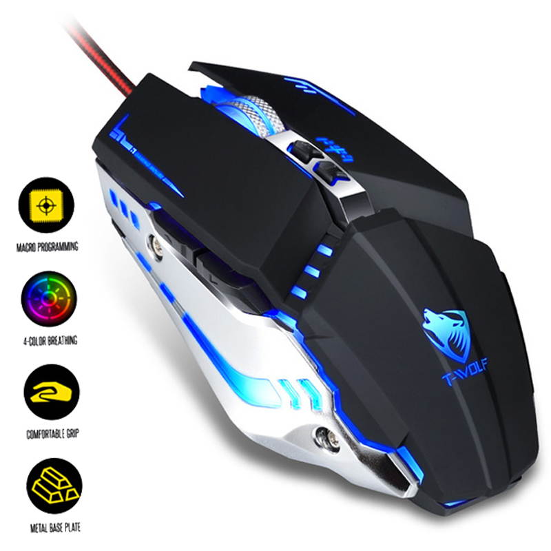 Professional Gaming Mouse 3200DPI LED Optical USB Wired Computer Mice Gamer Mause Cable Game Ergonomic Mouse for Laptop PC