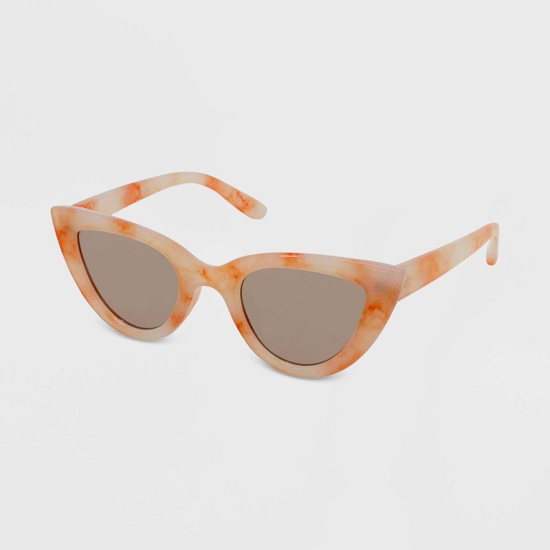 Women's Tie-Dye Print Cateye Sunglasses - Wild Fable™ Orange