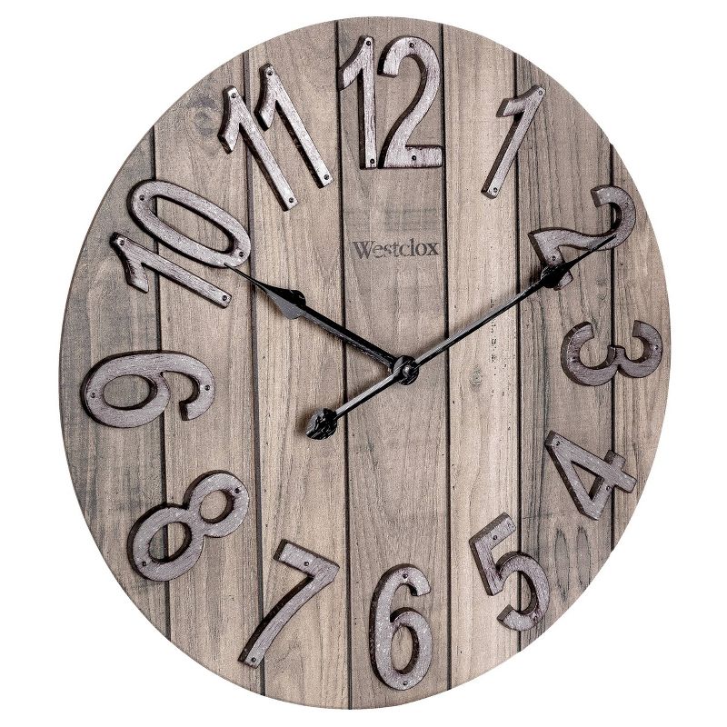 15.5" MDF with Raised Numbers Wall Clock - Westclox
