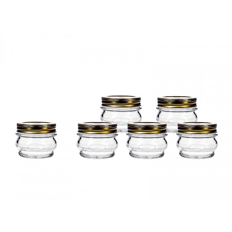 Amici Home Italian Glass Canning Jar, 7.5oz, Set of 6