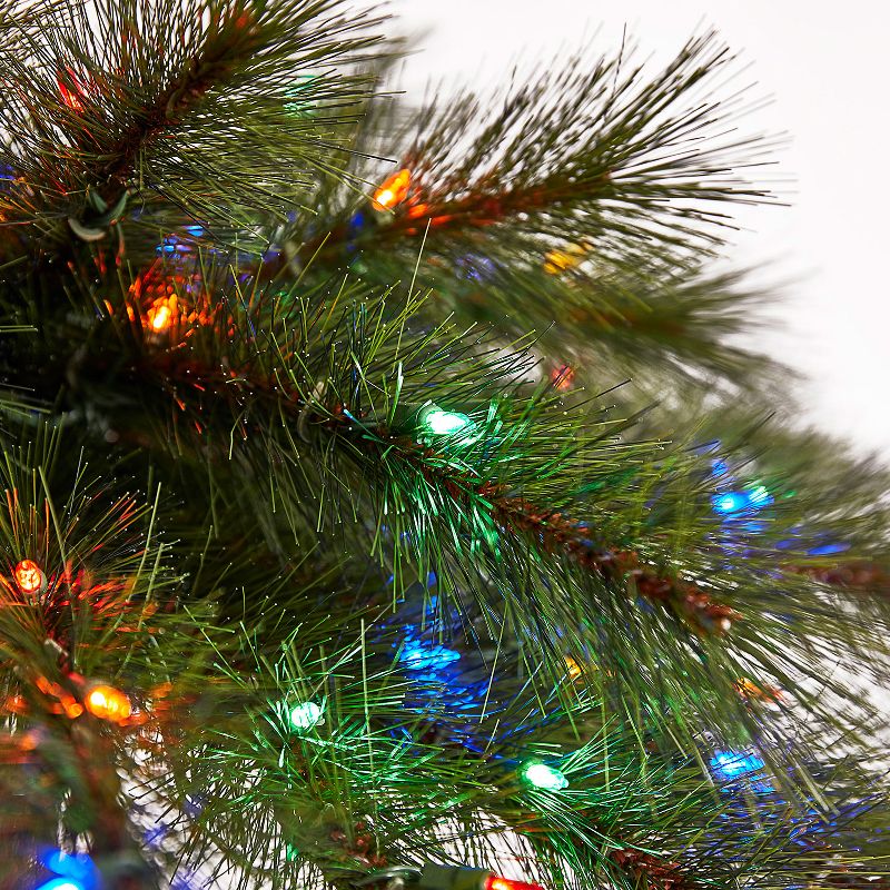 Home Heritage 5 Foot Christmas Fake Palm Tree Prelit with Multi Color LED Lights