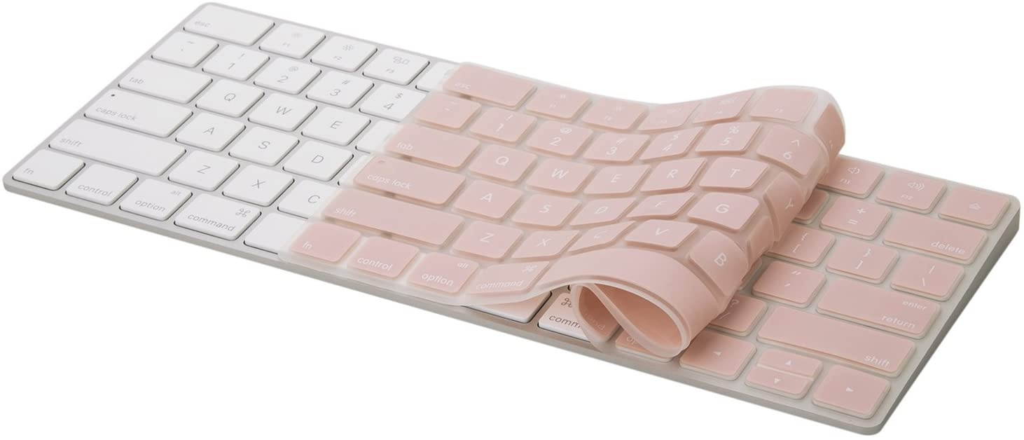 MOSISO Keyboard Cover Compatible with iMac Wireless Magic Keyboard Type Protector, 2015 US Version (MLA22LL/A, A1644), Soft Protective Ultra Thin Keyboard Skin, Rose Quartz