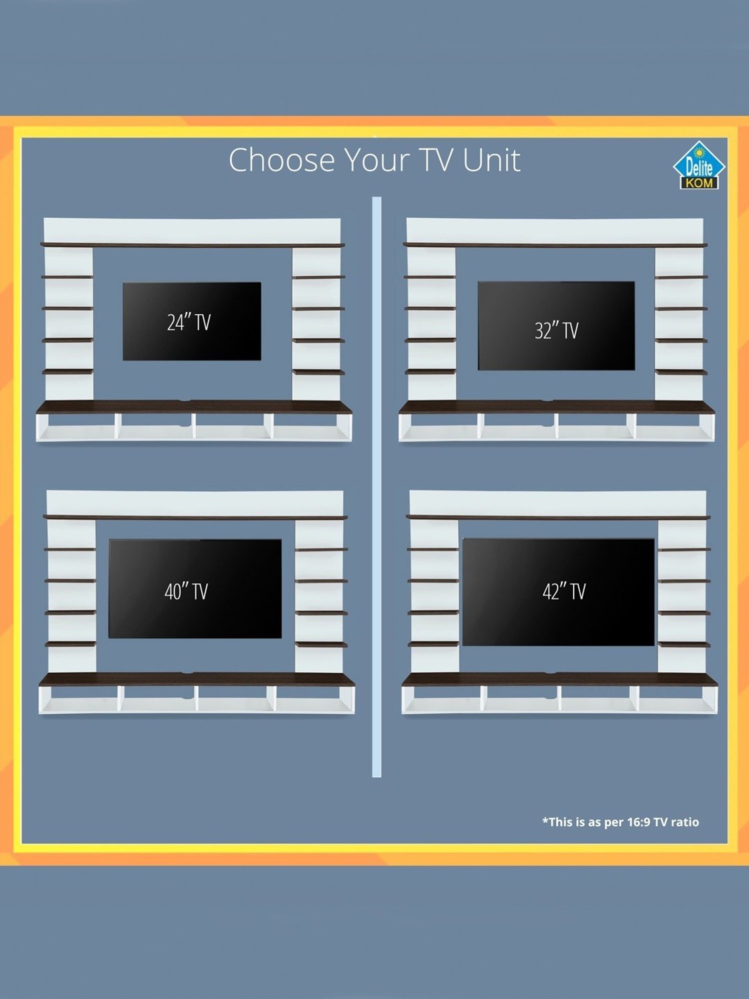Delite Kom Flex Flowery Wenge & Acacia Dark Engineered Wood TV Entertainment Unit