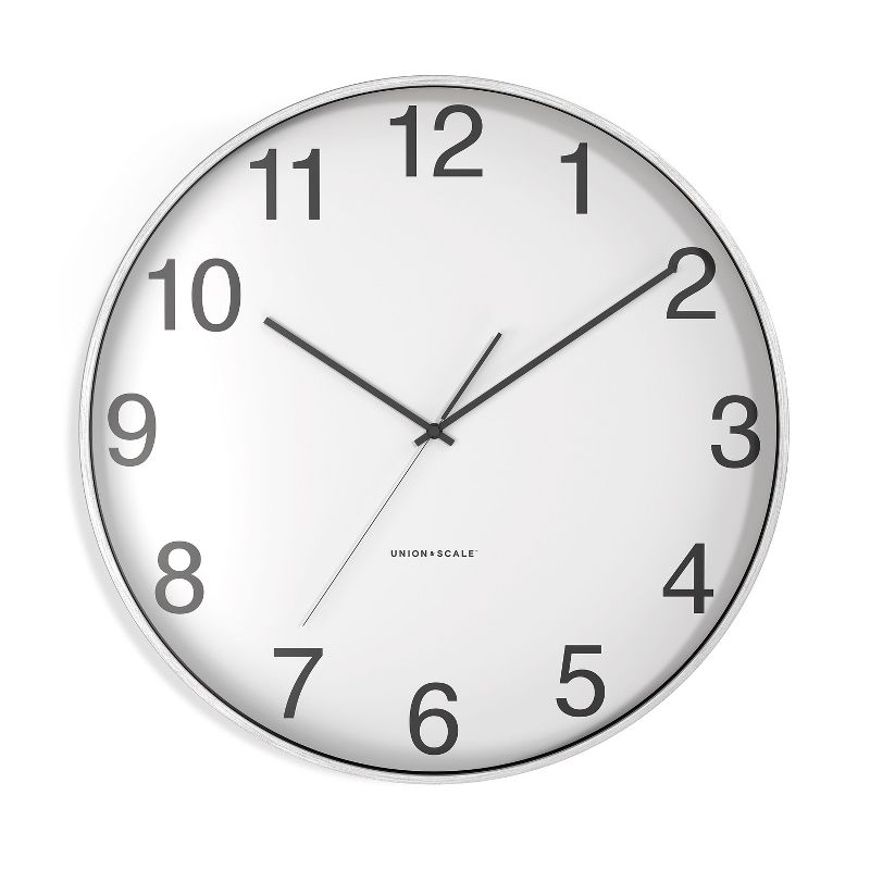 Union & Scale Essentials Wall Clock, Aluminum, 12 (UN57796) 