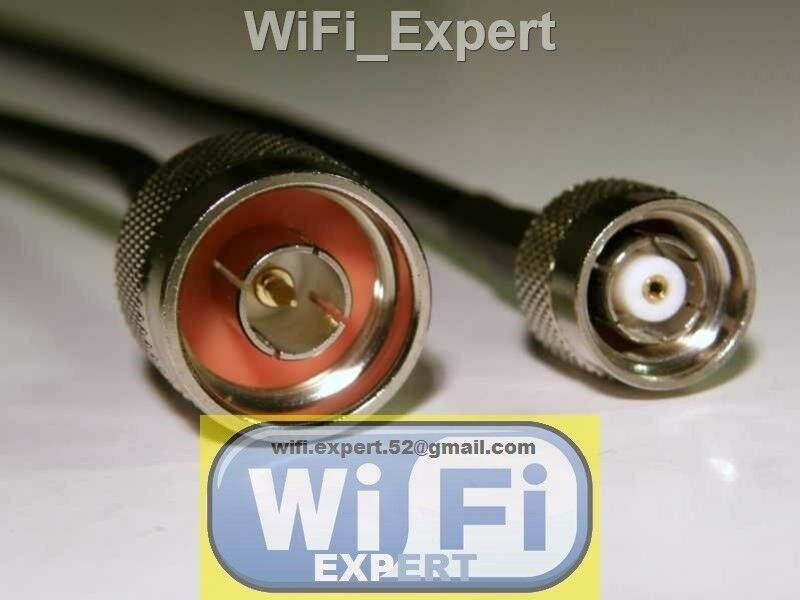 10' RP-TNC to N Male WiFi Pigtail Cable Biquad USB Linksys Cisco WRT54G RFC400