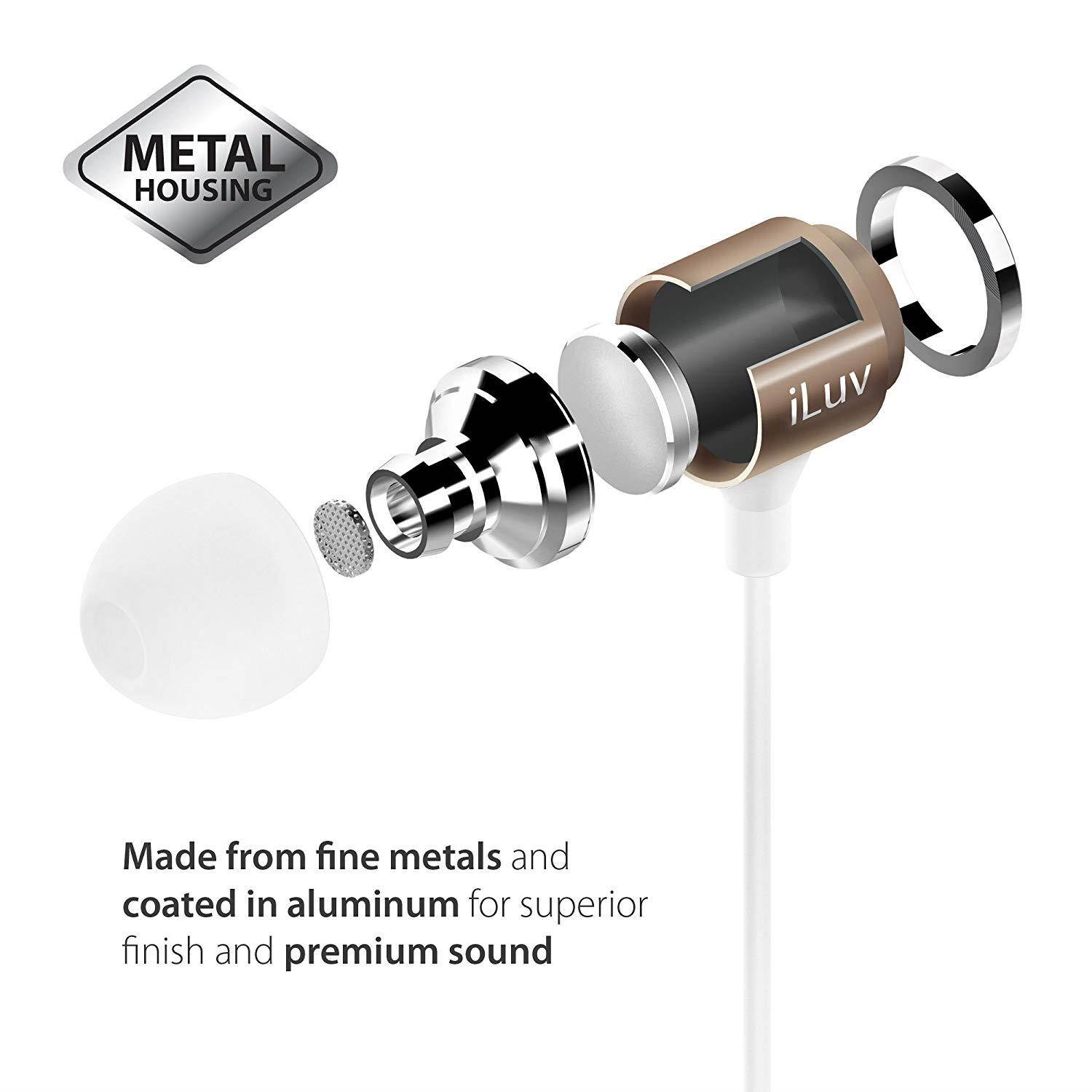 ILUV METALFSGD Metal Forge in-Ear Earbuds with Microphone (Gold)