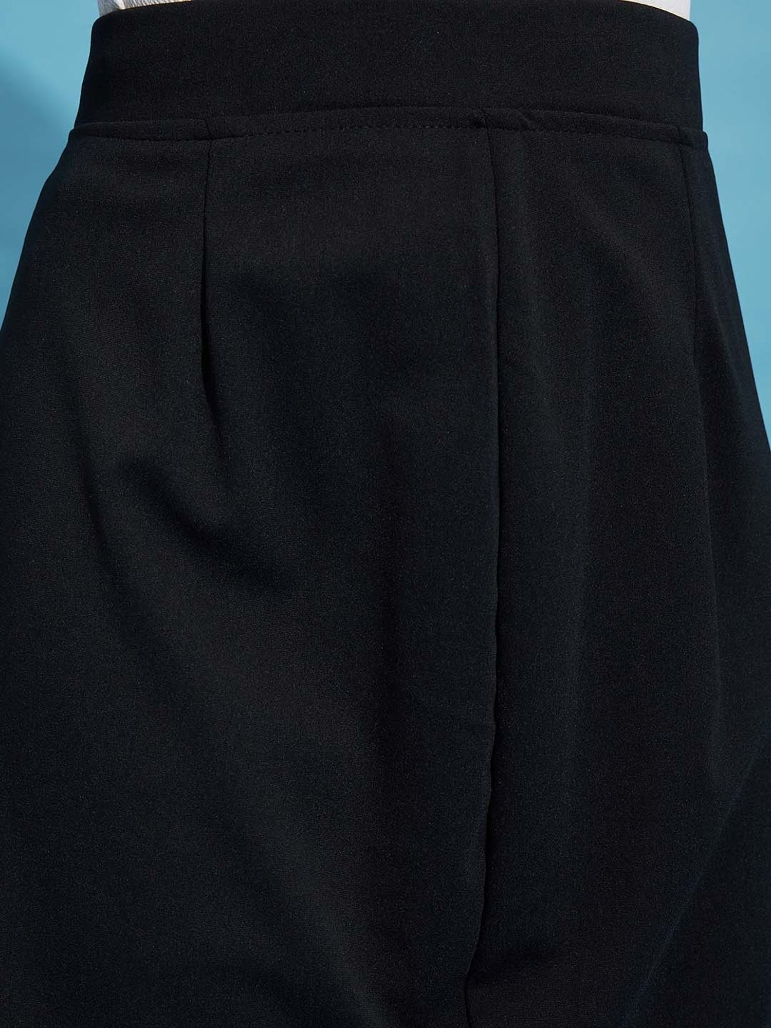 BUYNEWTREND Black Peplum Skirt