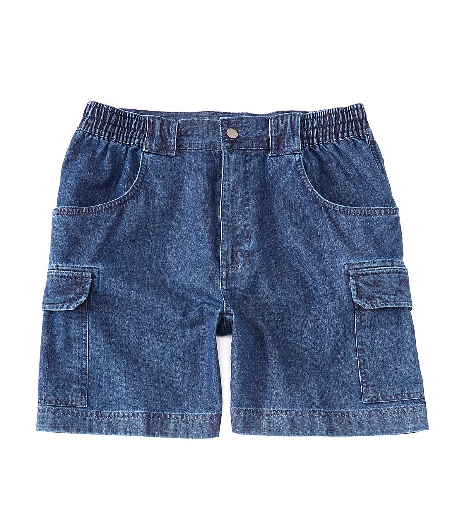 Roundtree & Yorke 7#double; Hiker Denim Cargo Shorts