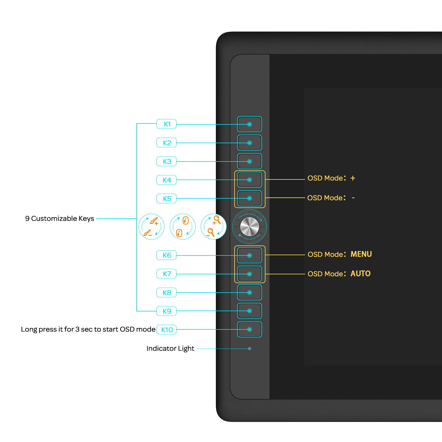 GAOMON 15.6 Inch Full-Laminated 88% NTSC Pen Display with 9 Express Keys and 8192 Passive Tilt-Support Pen - PD156 Pro Drawing Monitor