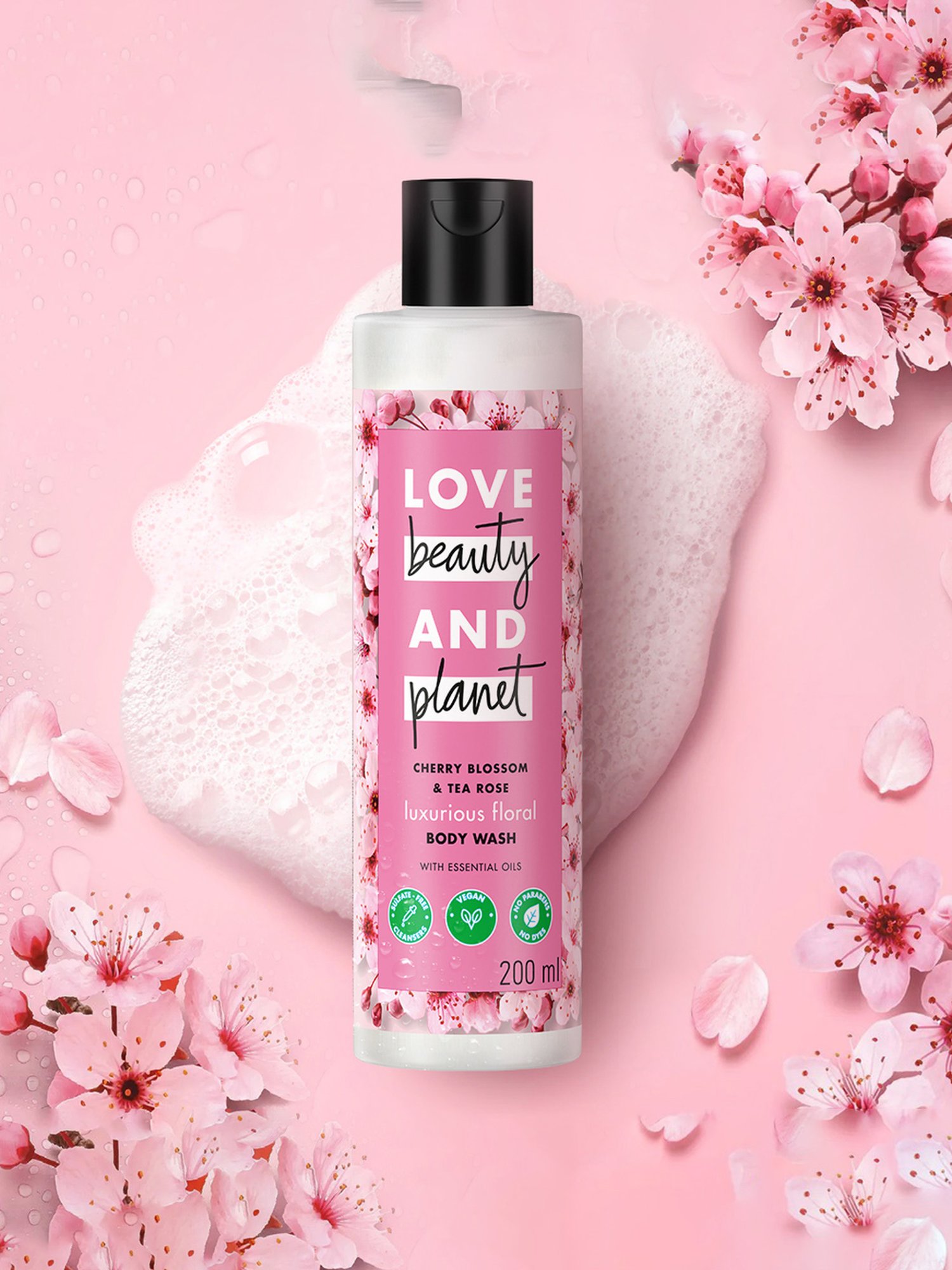 Love Beauty & Planet Cherry Blossom & Tea Rose Body Wash - 200 ml