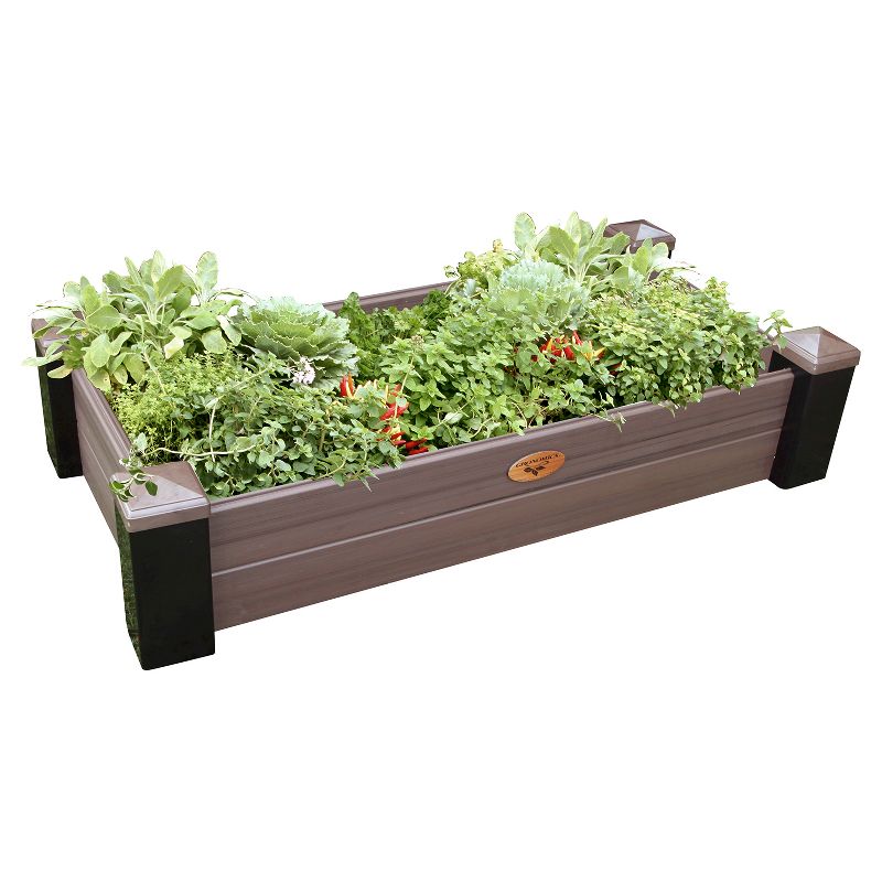 Maintenance Free Raised Rectangular Garden Bed - Walnut - Gronomics