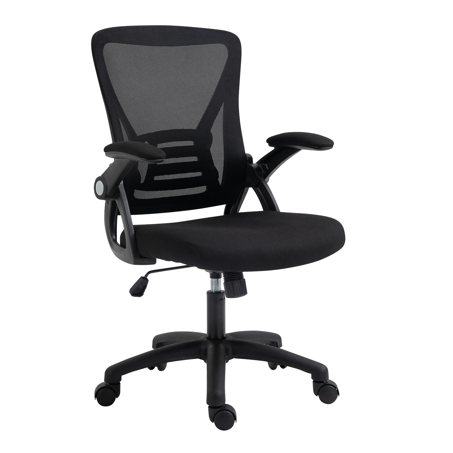 Ergonomic Office Chair, Home Office Desk Chairs, Mid-back Computer Mesh Chair with Lumbar Support and Flip-up Arms, Swivel Task Chair