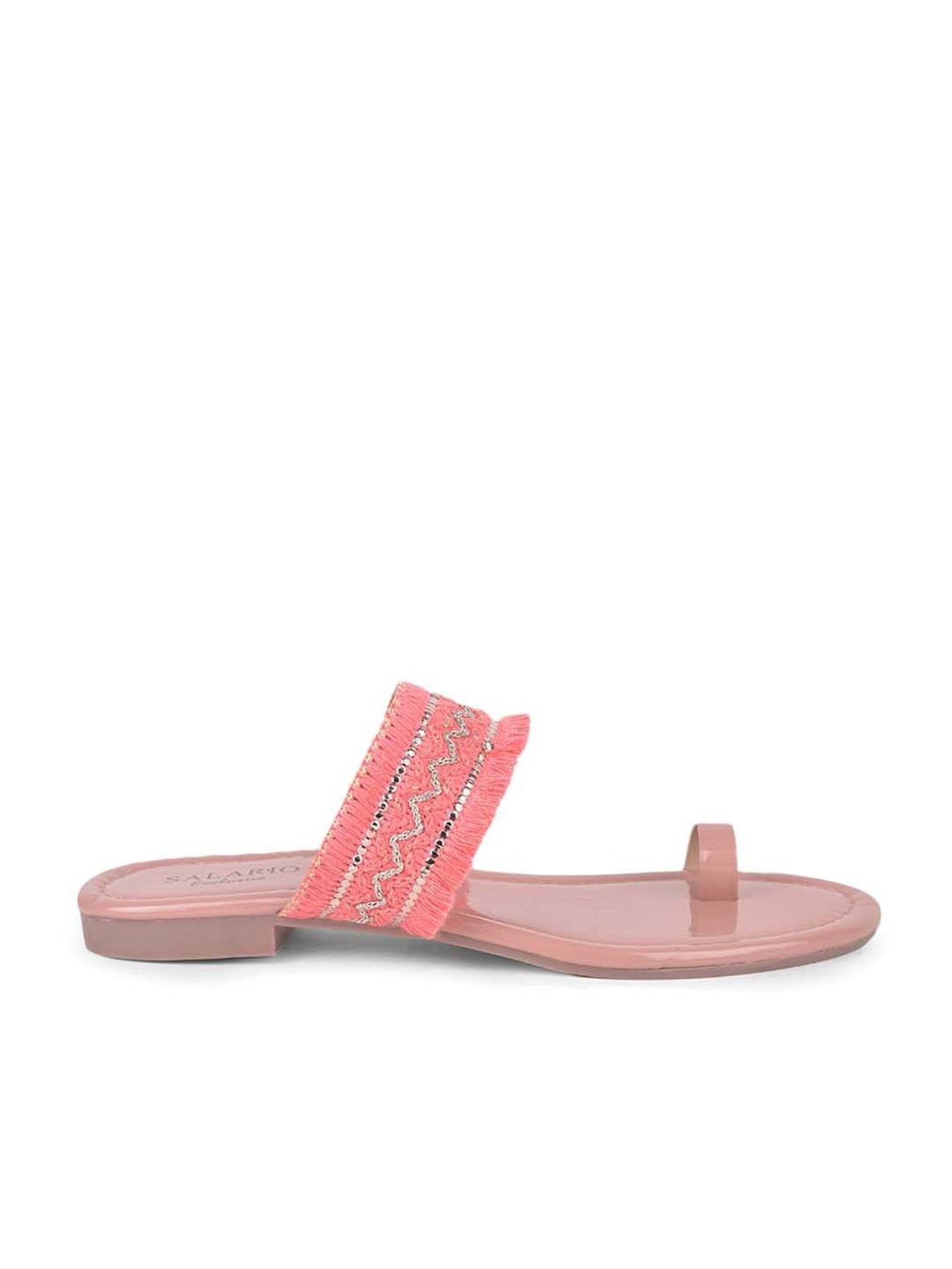 Salario Women's Pink Toe Ring Sandals