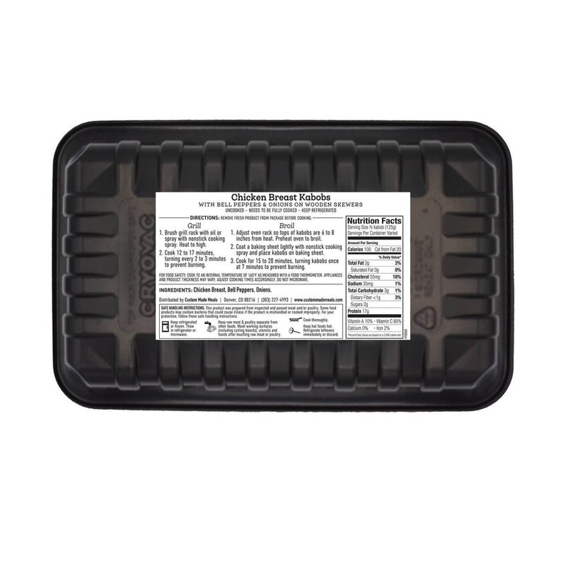 Custom Made Meals 8.5" Chicken Kabob with Bell Peppers and Onions - 1-1.35 lbs - price per lb