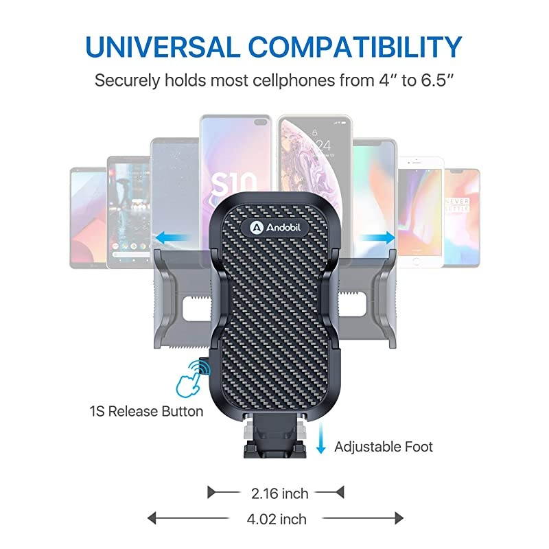 Car Phone Mount Easy Clamp, [Super Suction & Durable] Universal Dashboard Air Vent Windshield Hands-Free Phone Holder for Car Compatible with iPhone 12 11 SE XR 8 Galaxy S21 All Phones