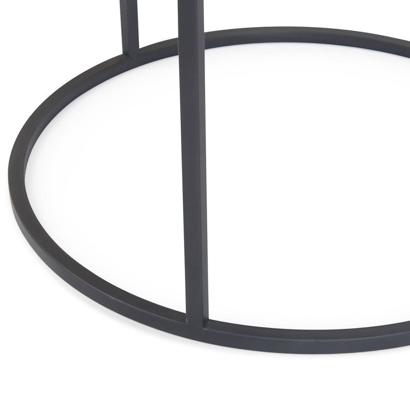 Gramercy Round Mirrored Side Table Black - Finch
