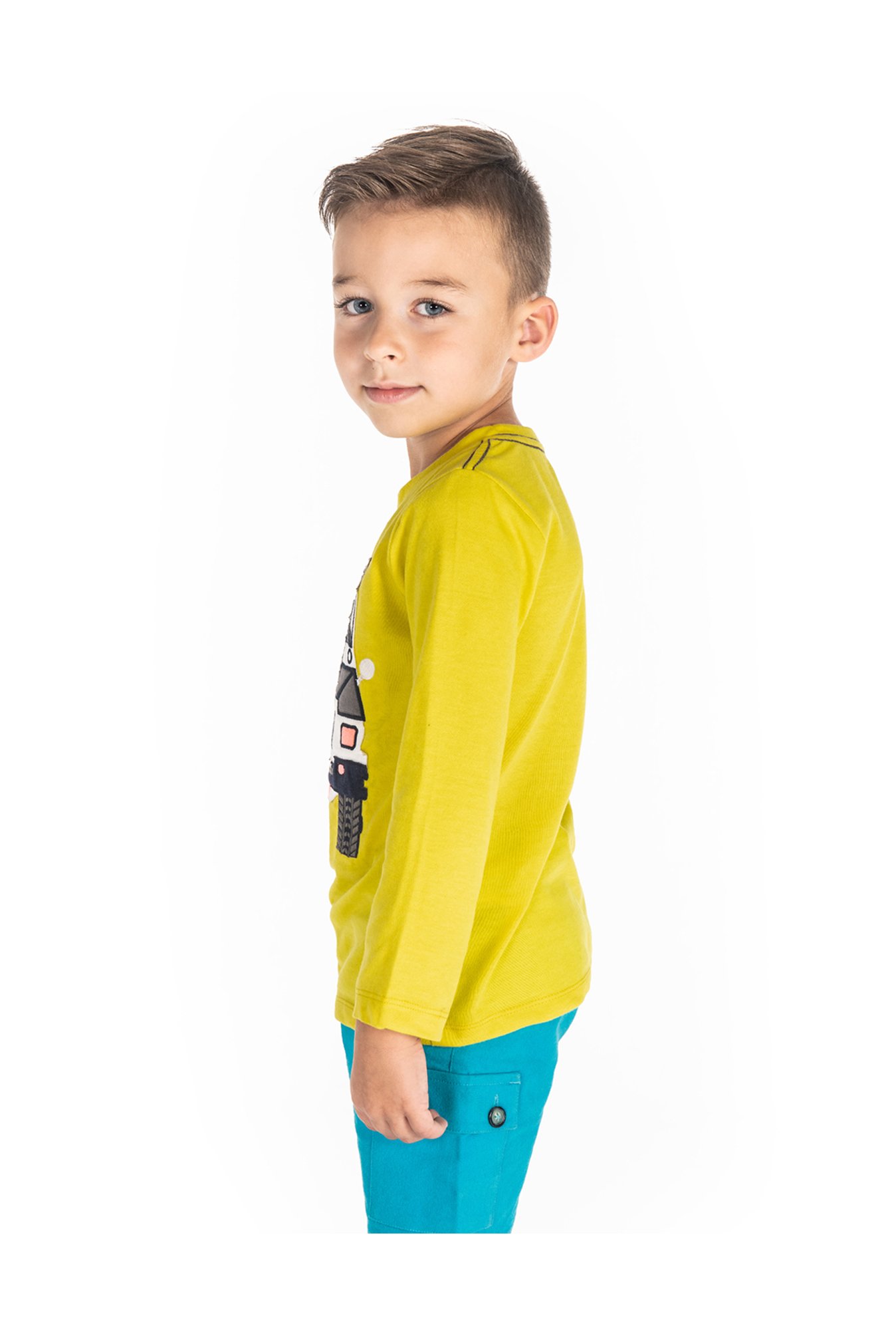 Cherry Crumble By Nitt Hyman Boys Yellow Applique T-Shirt