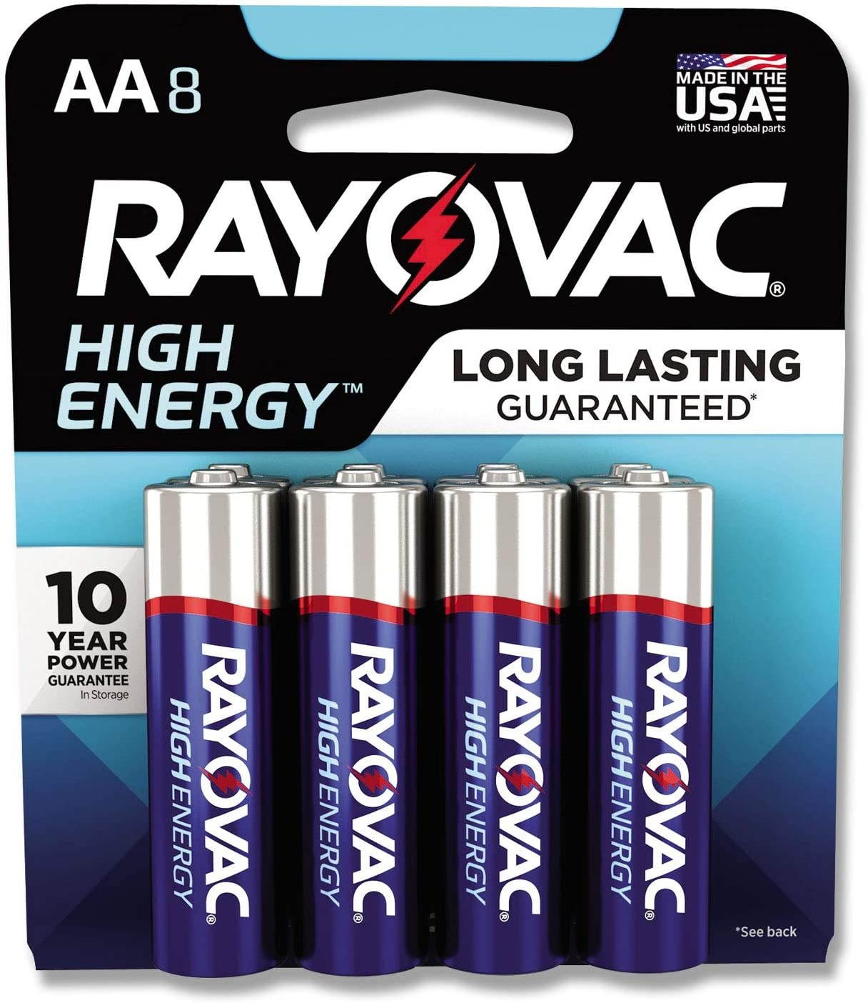 Rayovac High Energy Premium Alkaline Aa Batteries, 8/Pack 8158K
