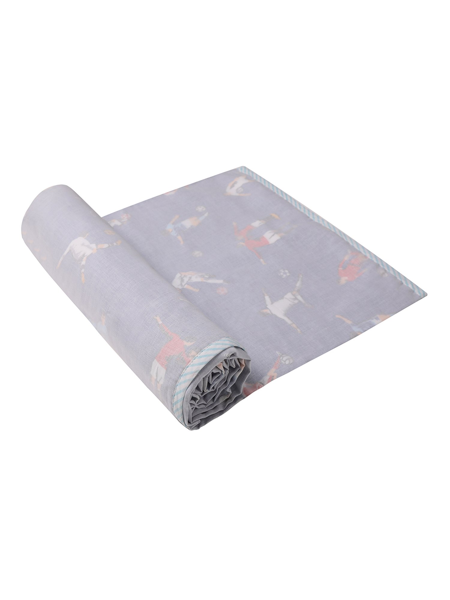 Nigh Nigh Football Blue Cotton 70 TC Toddlers Dohar - Set of 1