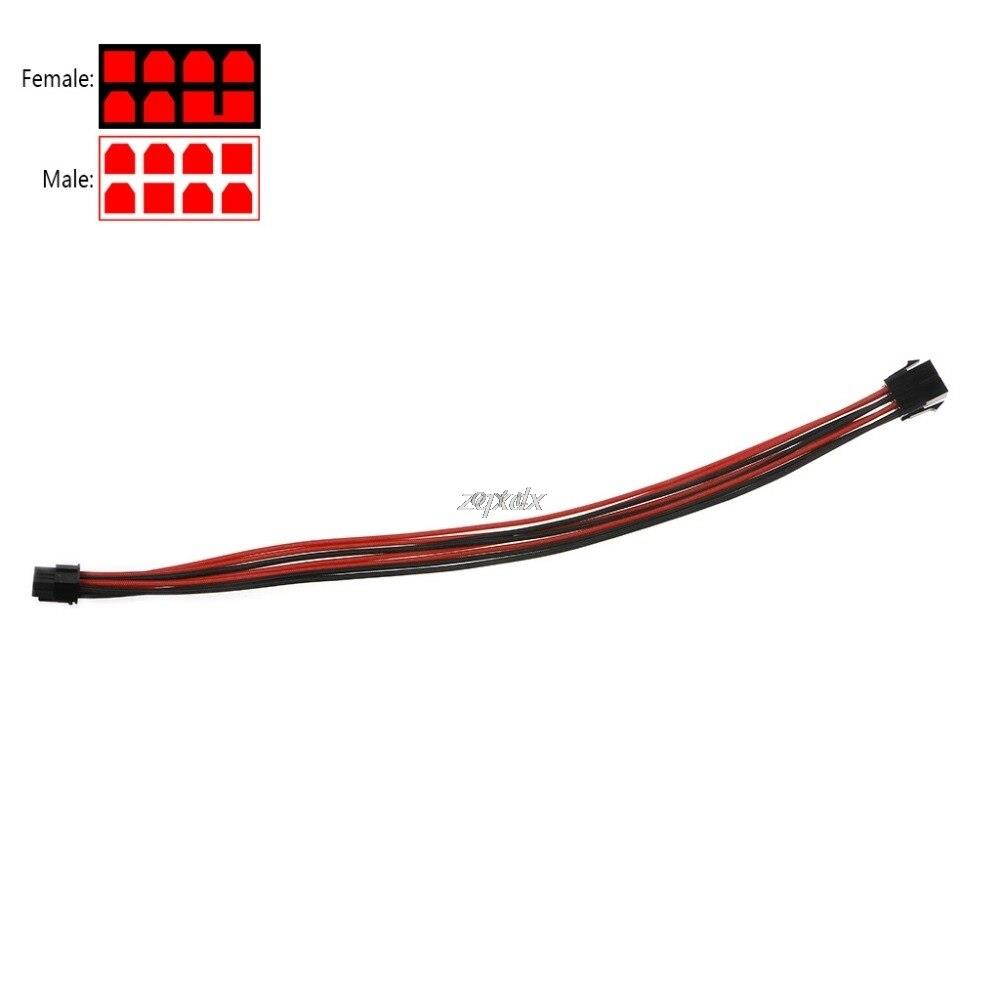 Sleeved Black & Red PCI-E GPU 8 Pin to 6+2 Pin PCI-E Power Extension Cable BTC