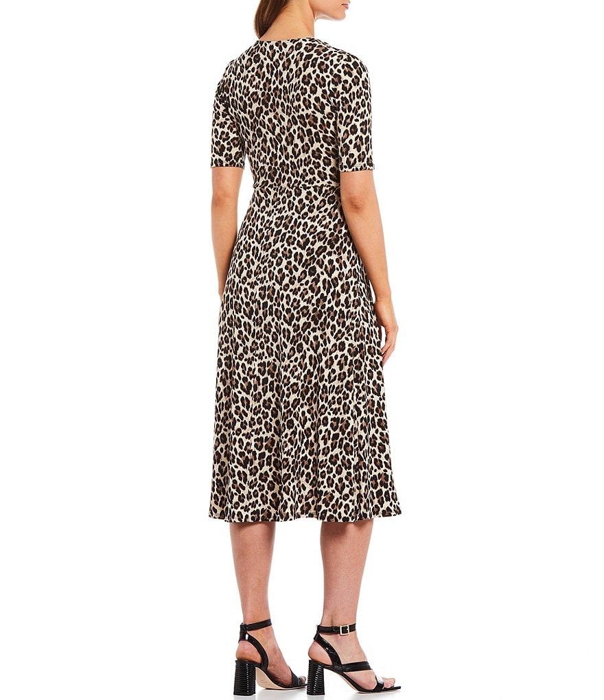 Eliza J Mock Halter High Neck Tiered Midi Dress