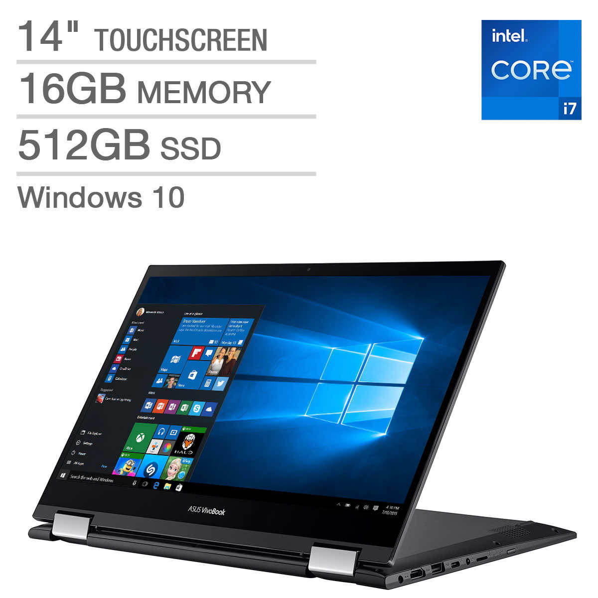 Asus VivoBook Flip 14 TP470EZ 14" Touchscreen Laptop i7-1165G7 16GB 512GB W10H