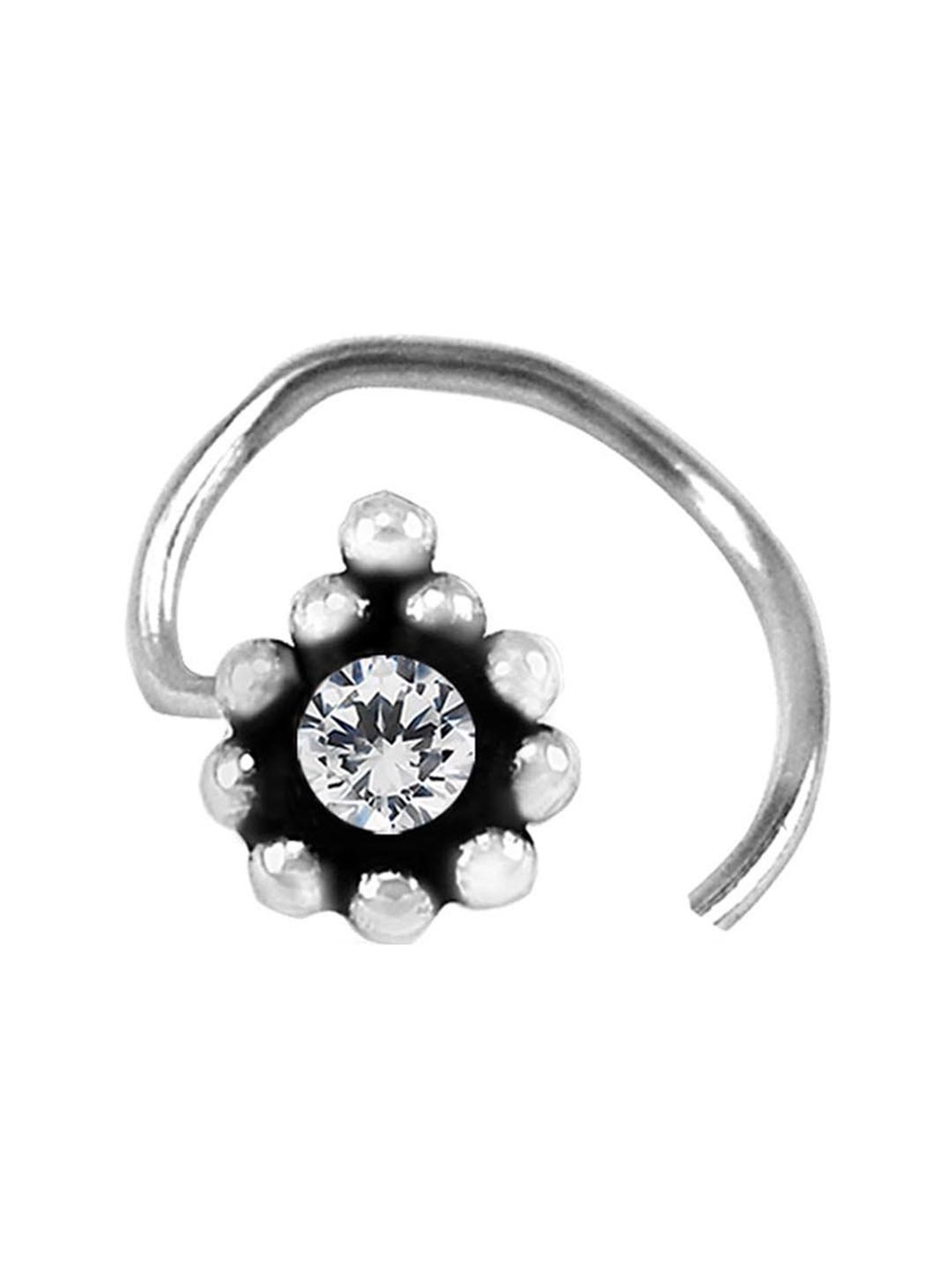 Taraash 92.5 Sterling Silver Antique Nosepin for Women