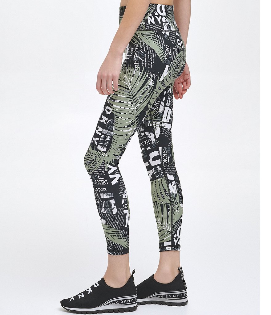 DKNY Sport Troptext Print High Rise 7/8 Leggings
