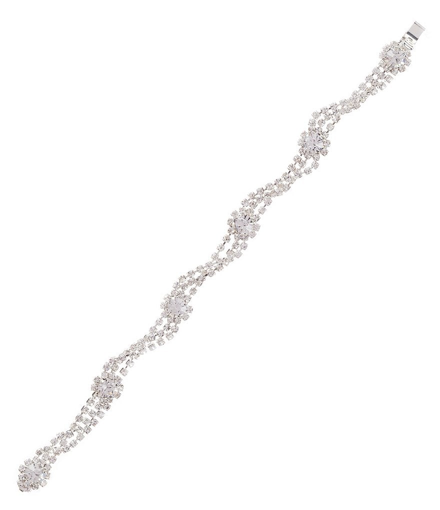 Cezanne Daisy Twist Rhinestone Line Bracelet