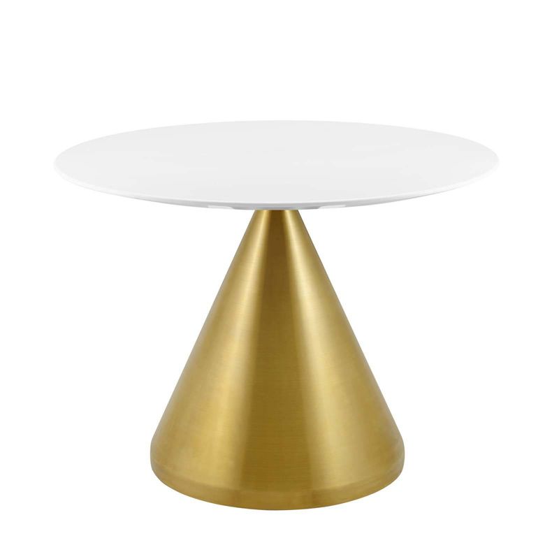 40" Tupelo Round Wood Dining Table Gold White - Modway