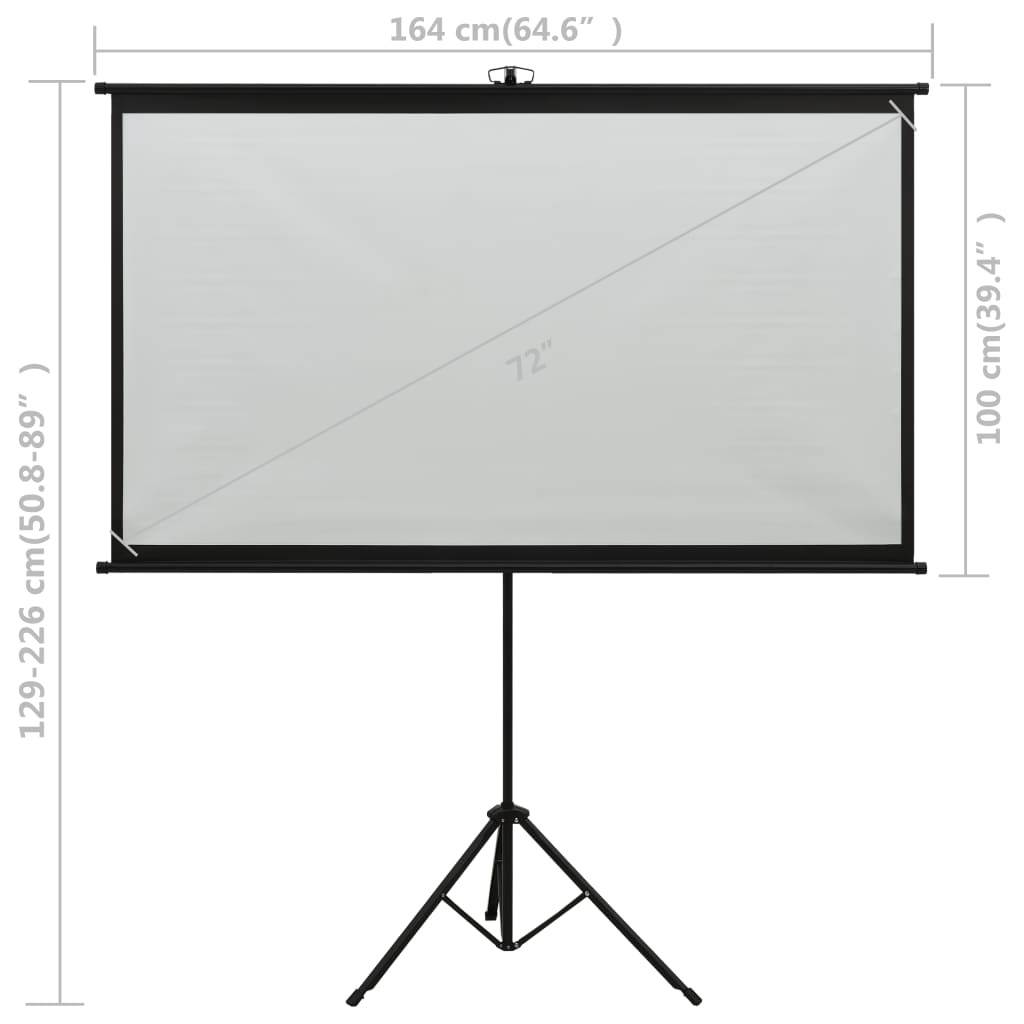 vidaXL Projection Screen with Tripod 72" 16:9 Home Theater Screen Presentation