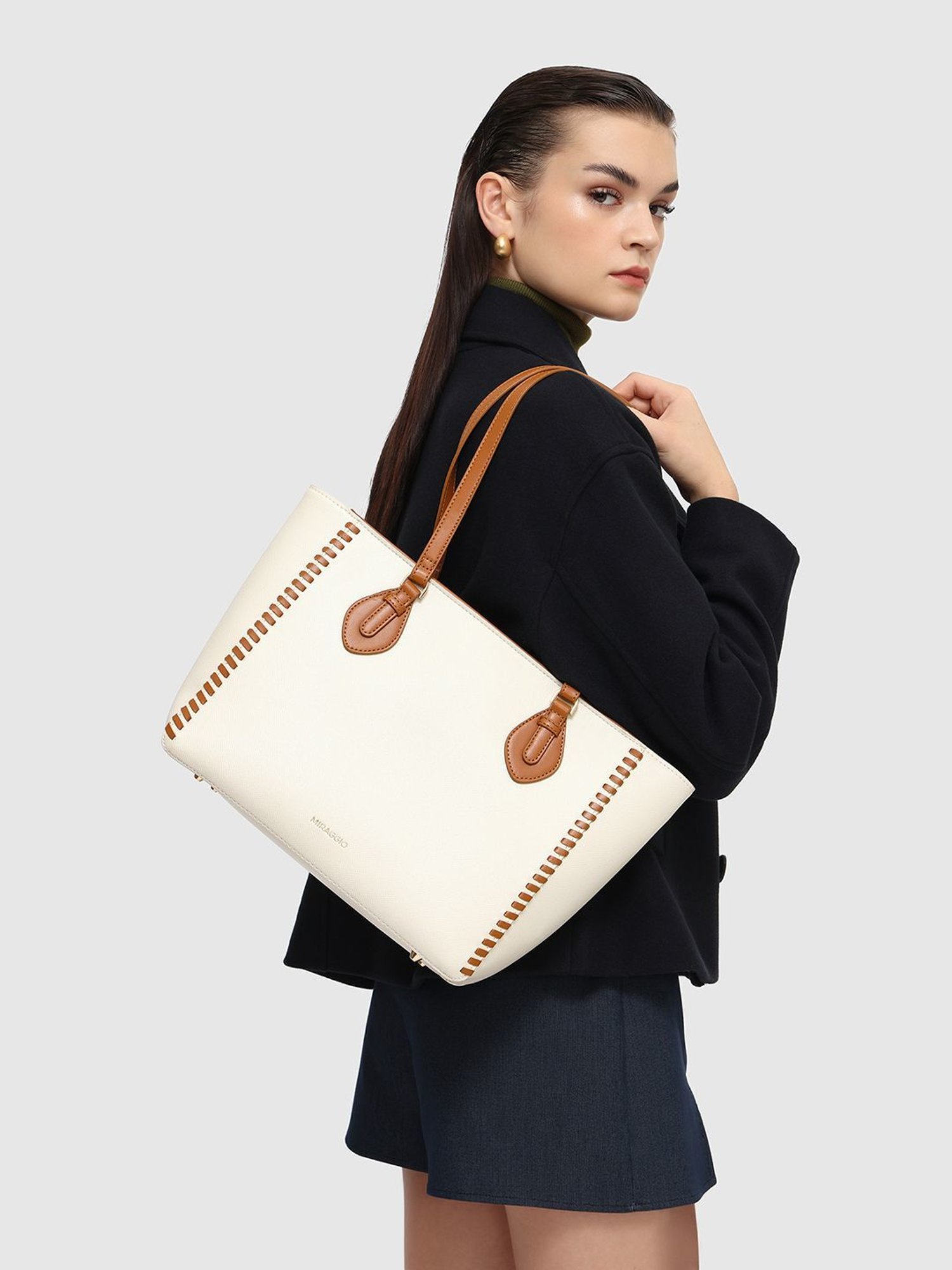 Miraggio Karen Ivory Large Tote Bag