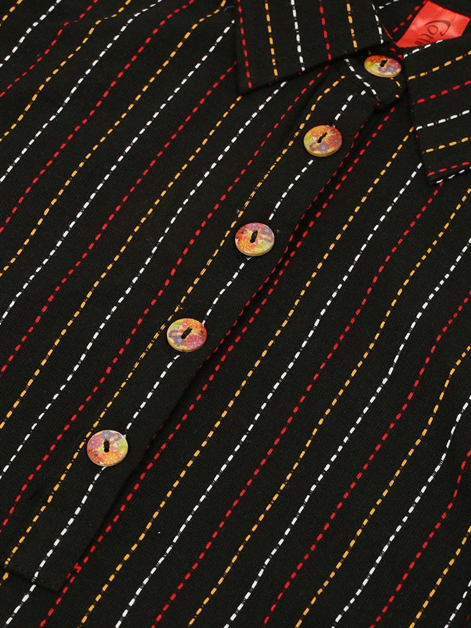 Cottinfab Black Embroidered Cotton Top