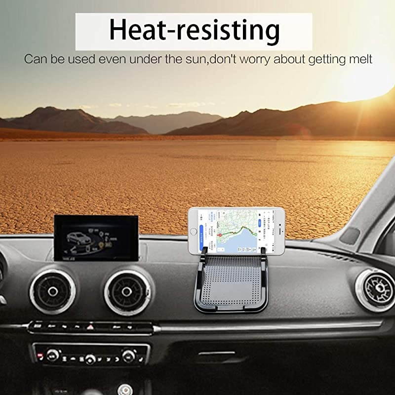 Cell Phone Holder for Car Removable and Reusable Phone Holder with Heat Resistant and Damage Free Car Dashboard Sticky Gel Pads for Sunglasses Keys Coins and More
