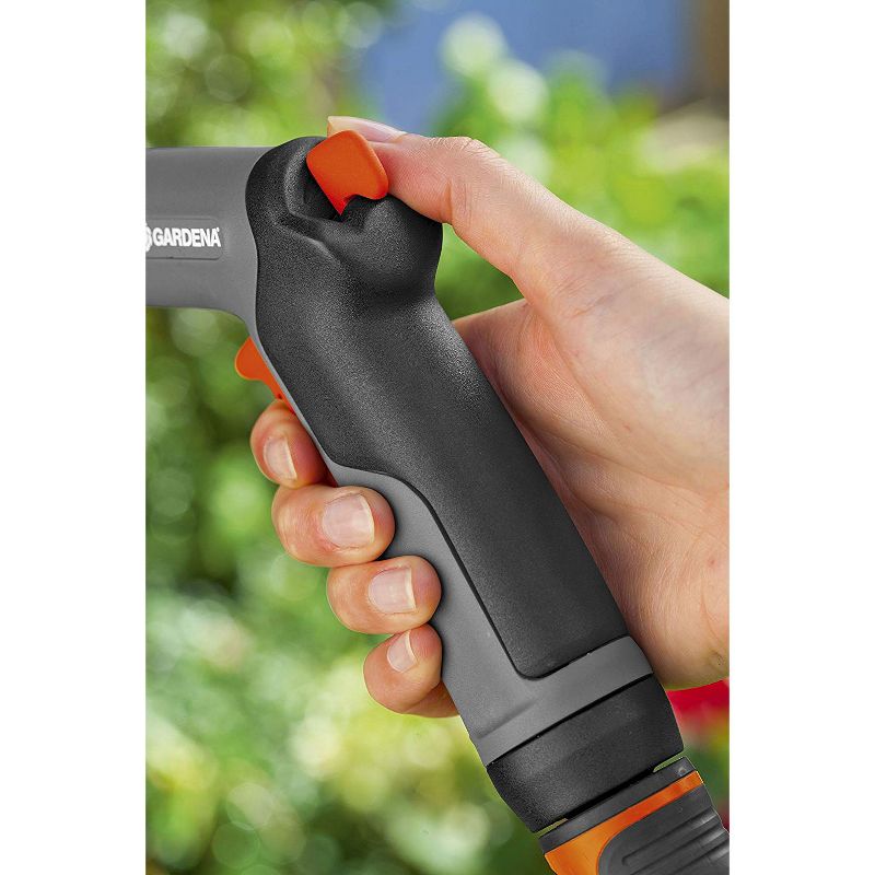 Gardena Frost Proof Adjustable 2 in 1 Hose Nozzle for Garden Water Hose, Orange