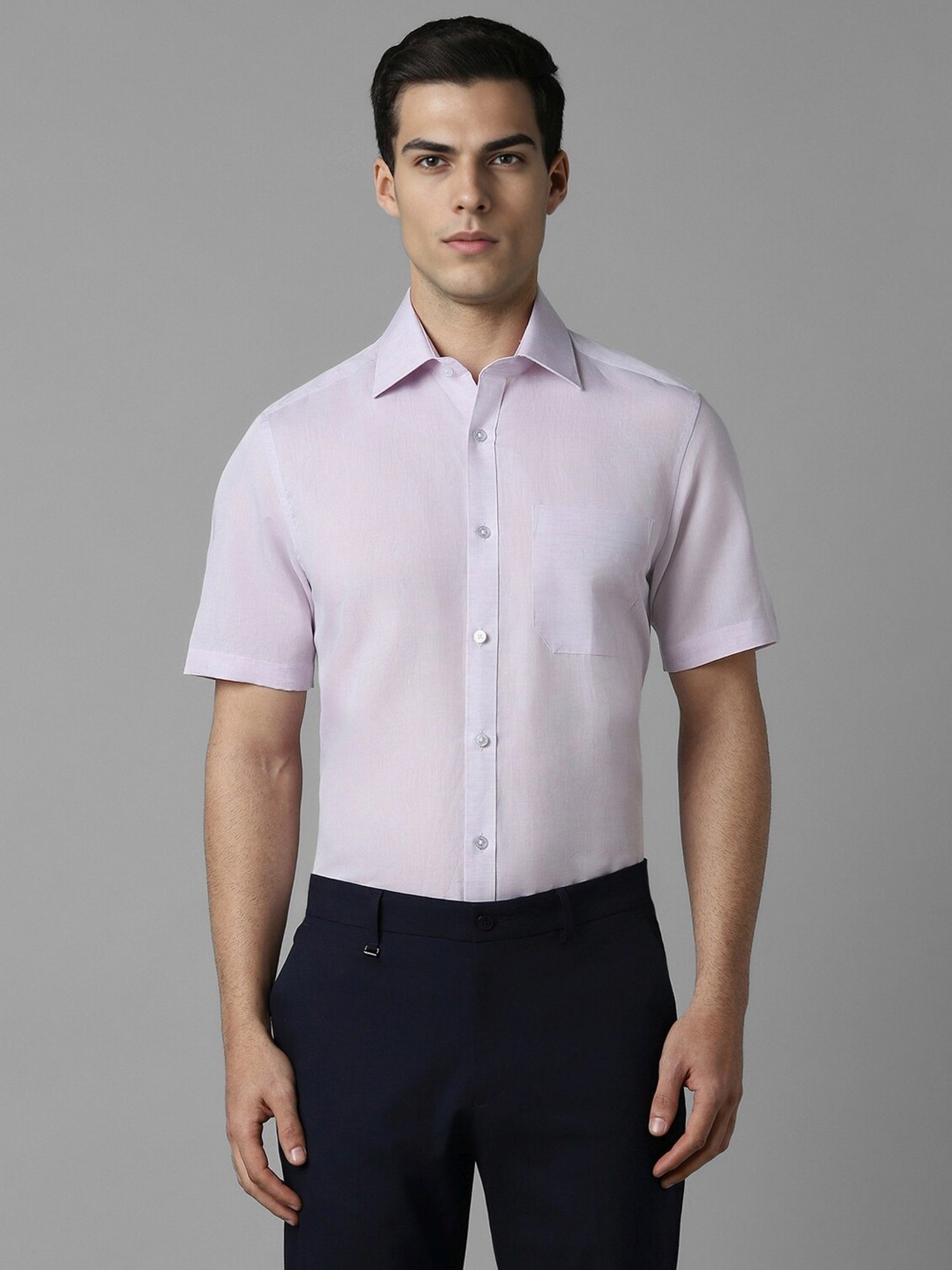 Louis Philippe Purple Regular Fit Shirt