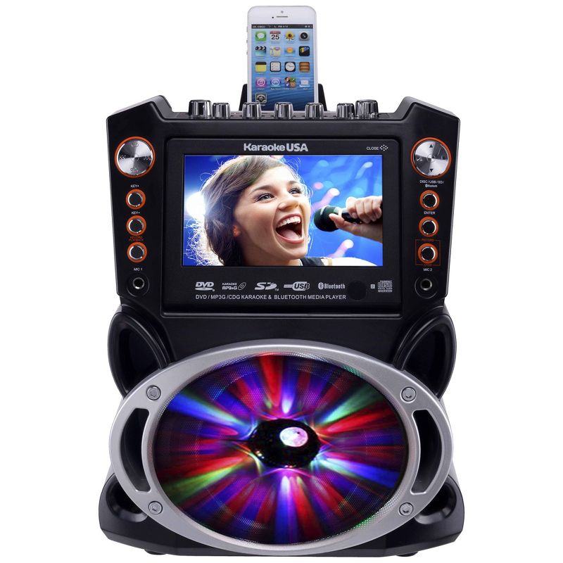 Karaoke USA Complete Bluetooth Karaoke System with LED Sync Lights (GF846)